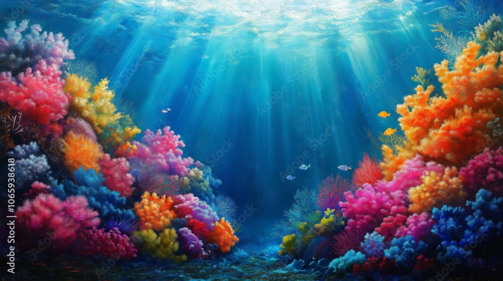 Radiant Corals Beneath Sunlit Ocean Waters Radiant Corals Beneath Sunlit Ocean Waters