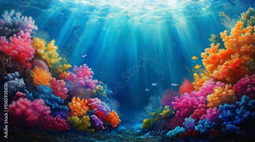 Wallpaper Mural Radiant Corals Beneath Sunlit Ocean Waters Torontodigital.ca