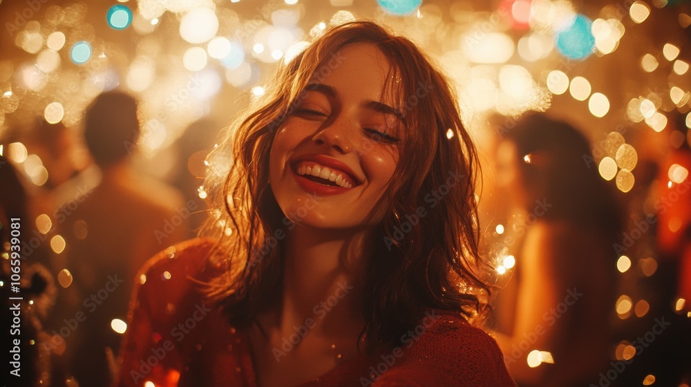 Joyful Friends Gathering at Christmas Celebration Joyful Friends Gathering at Christmas Celebration