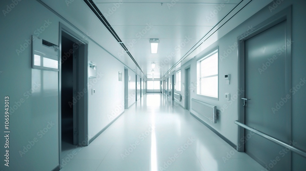 Modern Empty Hospital Corridor Interior Design Modern Empty Hospital Corridor Interior Design