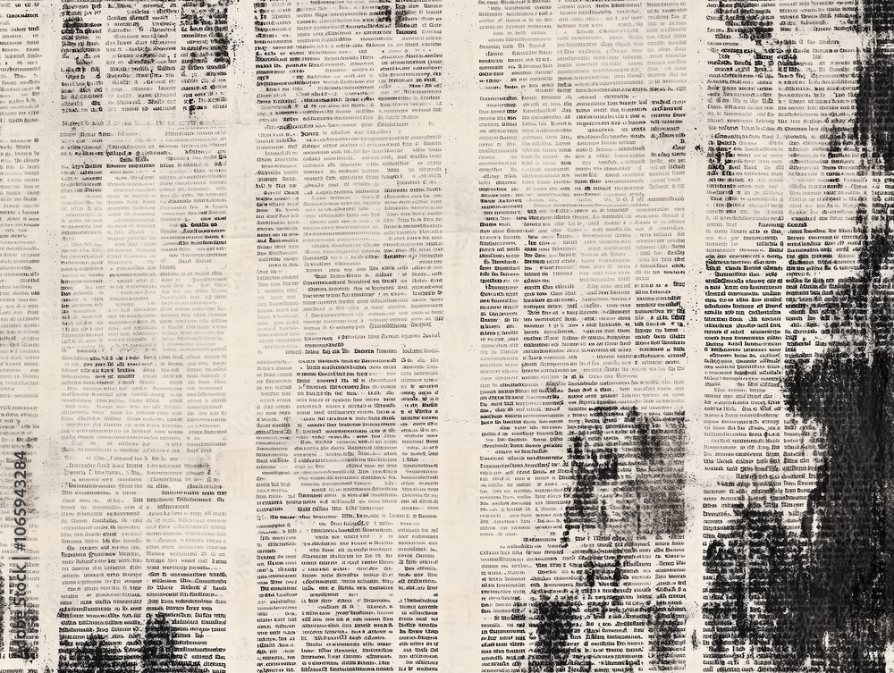 Obraz premium Faded newspaper background texture for graphic design