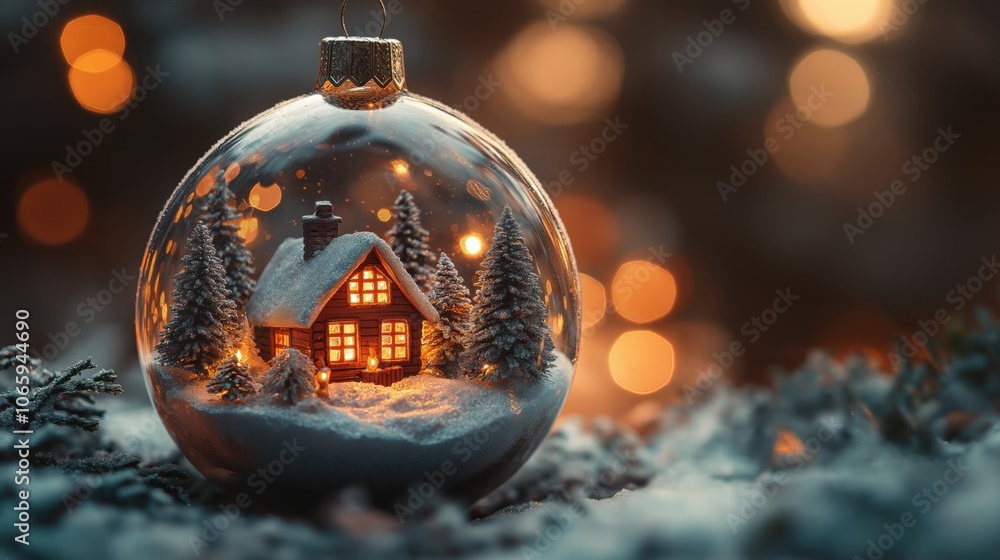 Nostalgic Christmas Snow Globe with Miniature House Nostalgic Christmas Snow Globe with Miniature House
