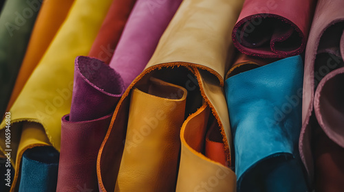 Insightful Close-Up of the Innovative Plant-Based Leather Production Process Highlighting Sustainable Practices and Unique Textures photo