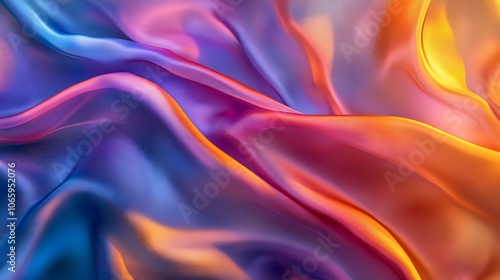 Wallpaper Mural Flowing Metallic glass Waves in Neon Blue and Pink on Dark Background - Abstract Design Concept Torontodigital.ca