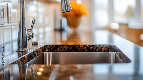 Wallpaper Mural Close-Up of Granite Countertop Showcasing Natural Variations . illustration Torontodigital.ca