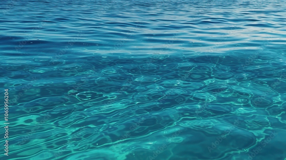 Obraz premium Tranquil Blue Ocean Waves Under Clear Sky