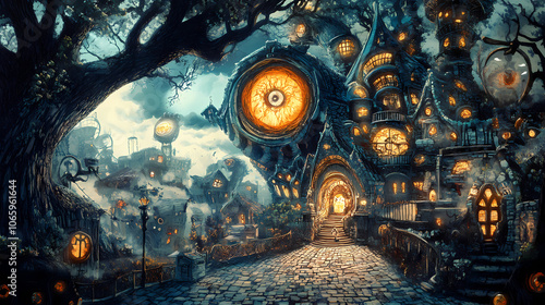 A nightmarish dreamscape. Dreamscape. Illustration