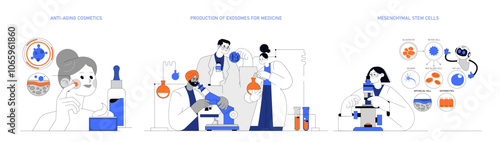 Exosomes. Flat Vector Illustration