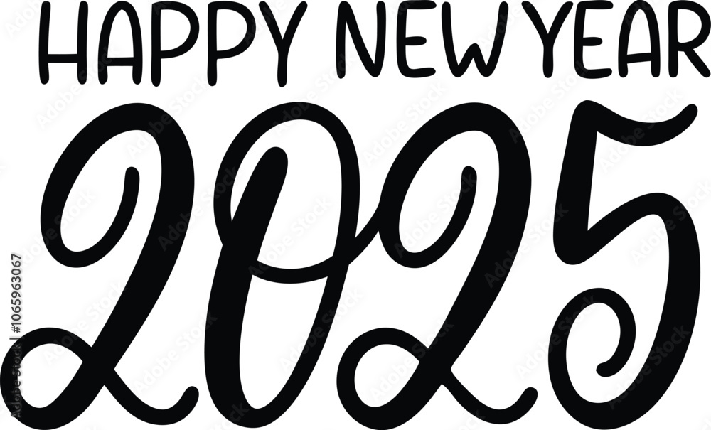 Obraz premium Happy New Year Typography Design 