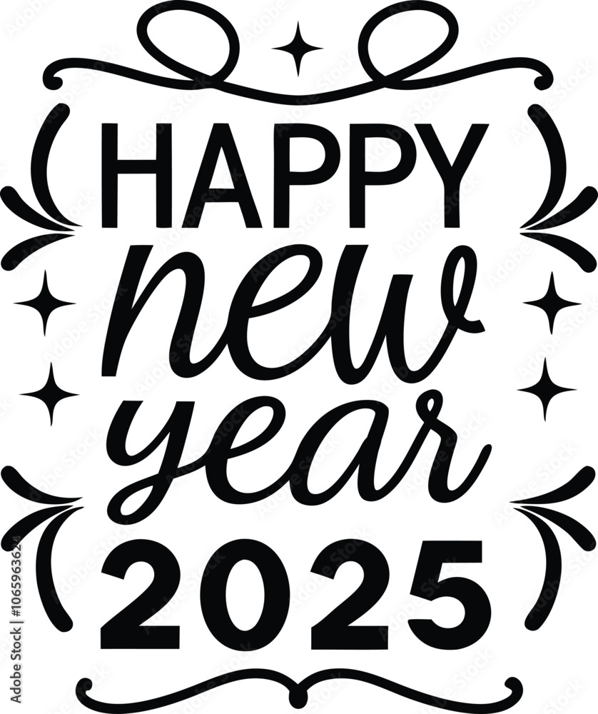 Obraz premium Happy New Year Typography Design 