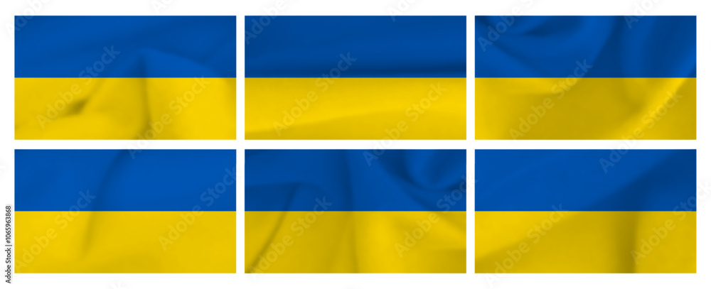Fototapeta premium Set of Ukrainian national flags