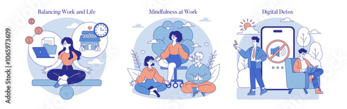 Work Burnout Prevention. Flat Vector Illustration