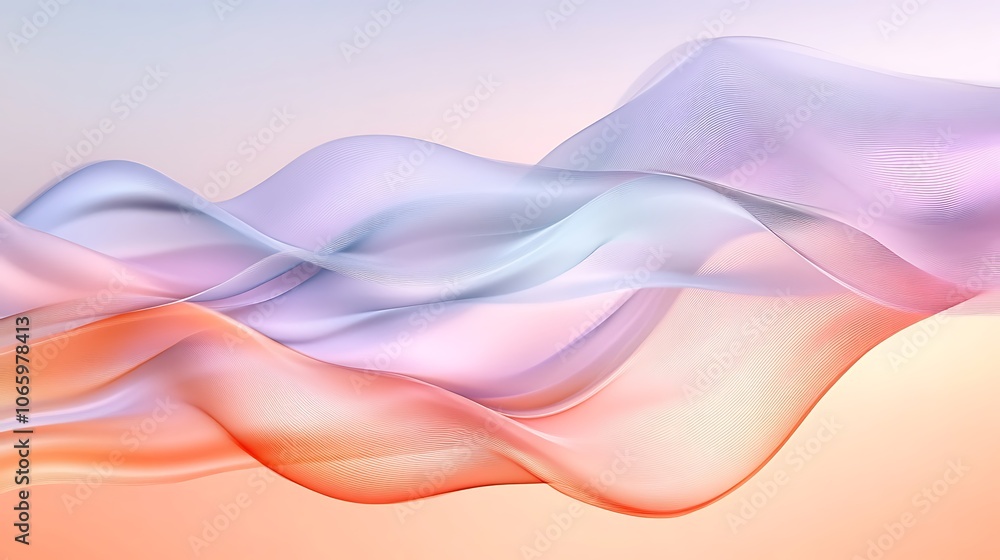 Flowing Metallic glass Waves in Neon Blue and Pink on Dark Background - Abstract Design Concept Flowing Metallic glass Waves in Neon Blue and Pink on Dark Background - Abstract Design Concept