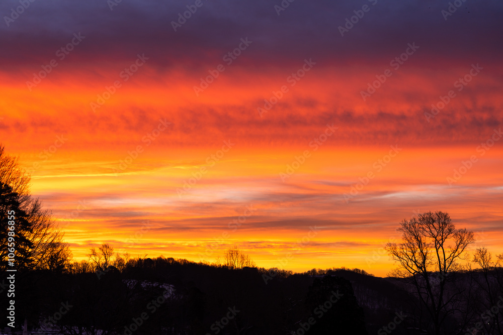 Fiery Horizon at Winter Dawn