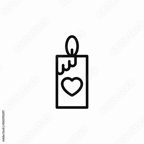 love romantic candle icon sign vector