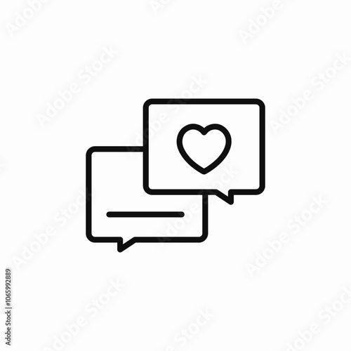 romantic chat messages icon sign vector