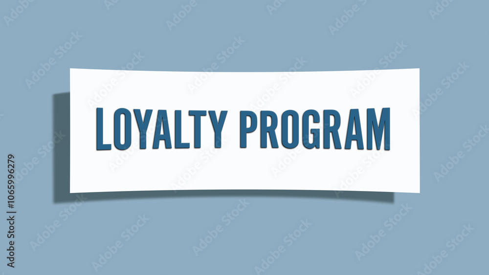 Fototapeta premium Loyalty Program. A card isolated on blue background.