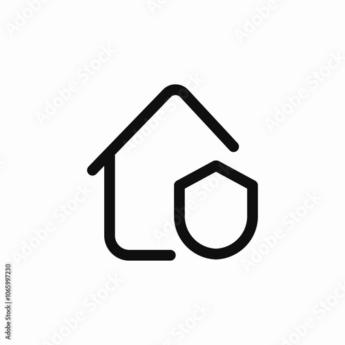 house insurance shield icon sign vector