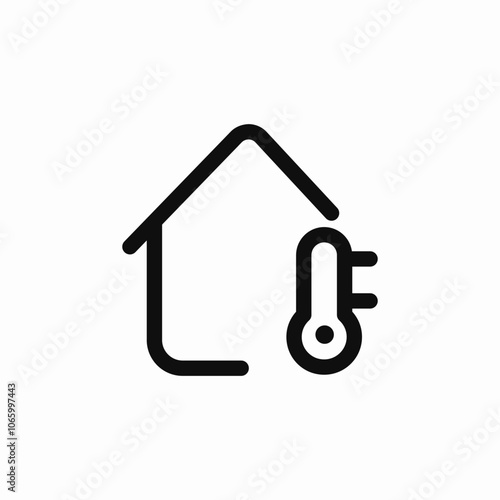 house thermometer temperature icon sign vector