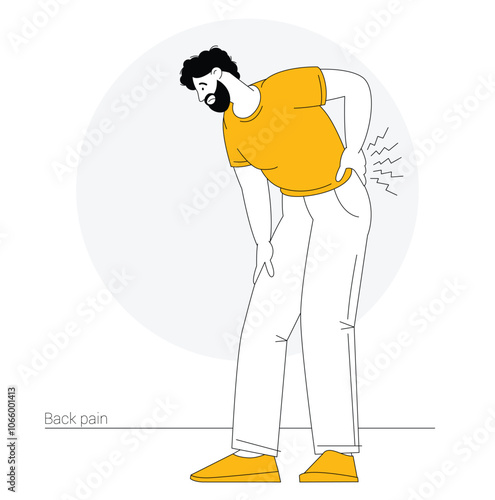 Man bending suffers from back pain