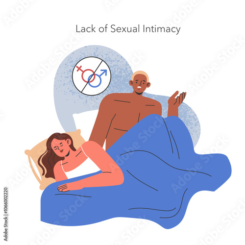 Reasons For Men Cheating. Flat Vector Illustration