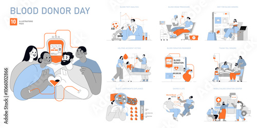Blood Donor Day. Flat Vector Illustration