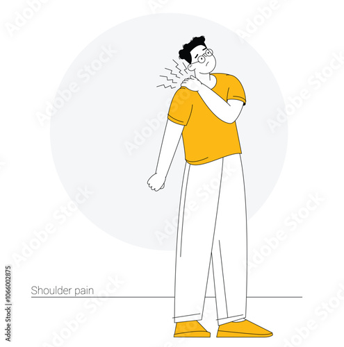 A man suffers from shoulder pain.