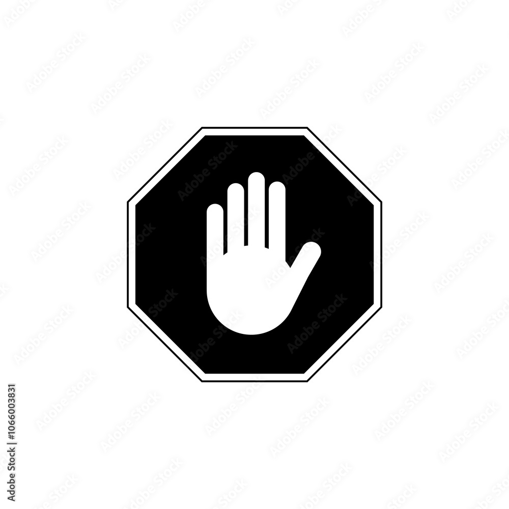 Obraz premium Stop icon. Forbidden sign. Don't touch. Don't come in. No Signs Set. No entry. Hand prohibited. Forbidden access. Symbol ban entry. Icon no entry. illustration isolated on white background.