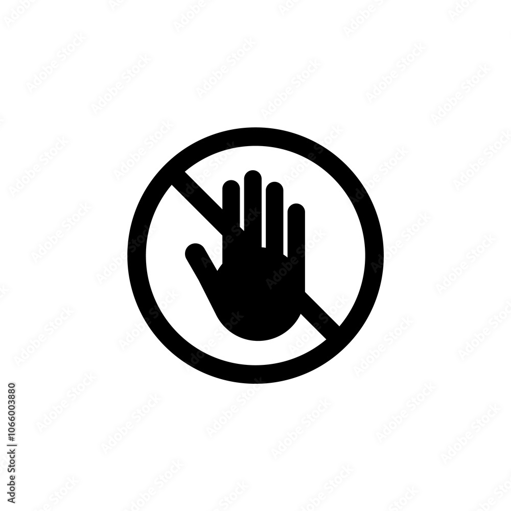 Obraz premium Stop icon. Forbidden sign. Don't touch. Don't come in. No Signs Set. No entry. Hand prohibited. Forbidden access. Symbol ban entry. Icon no entry. illustration isolated on white background.