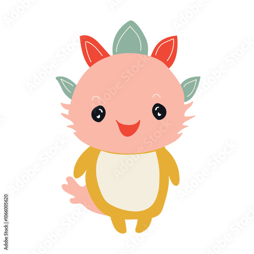 A cute creature in cartoon style. Funny monster. Vector illustration. 