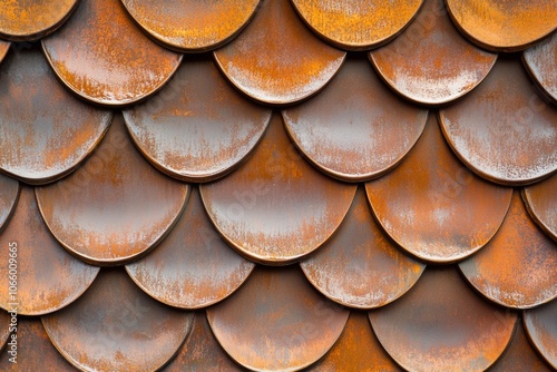 Wallpaper Mural Abstract 3D surface with wave-like metallic patterns in copper and rust tones for industrial design inspiration Torontodigital.ca