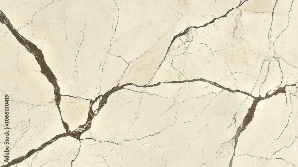 Obraz premium Close-up of beige marble with brown veins.