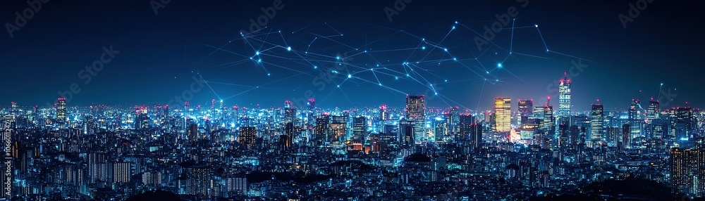 custom made wallpaper toronto digitalExplore the vibrant cityscape illuminated by advanced technology and connectivity at night