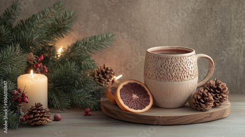 Wallpaper Mural Classic hot toddy with warm spices, cinnamon stick and lemon slice, cozy and rustic background --ar 3:2 --v 6.1 --style raw Torontodigital.ca