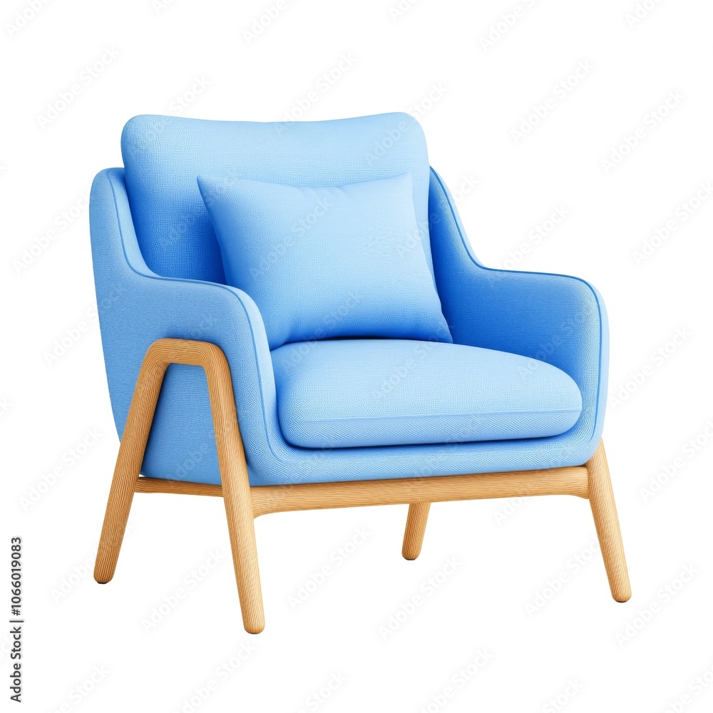 blue leather armchair isolated on white blue leather armchair isolated on white
