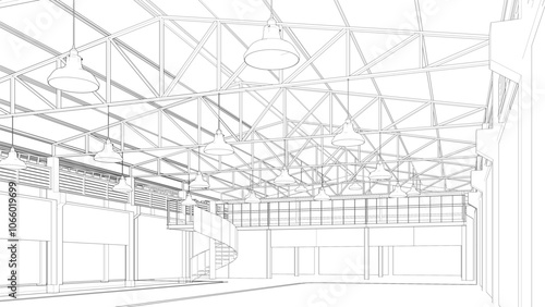 3D illustration of industrial project