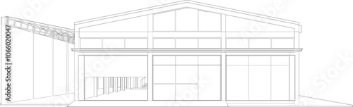 3D illustration of industrial project