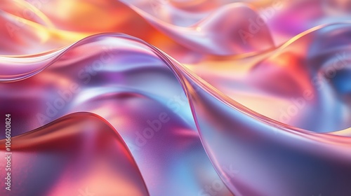 Wallpaper Mural Abstract Wavy Surface with Iridescent Colors Torontodigital.ca