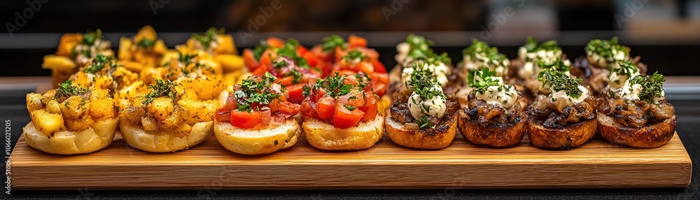 Explore delicious bruschetta varieties a mouthwatering selection of tasty toppings on fresh bread Explore delicious bruschetta varieties a mouthwatering selection of tasty toppings on fresh bread