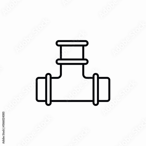 T shape water pipe icon sign vector