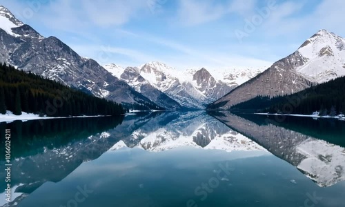 Wallpaper Mural Aerial Flight over a Mountain Lake Torontodigital.ca