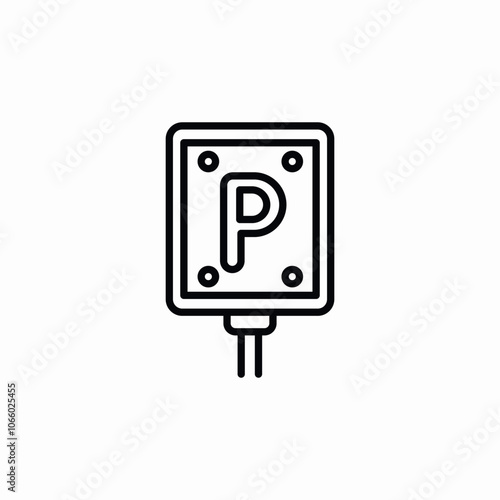 parking zone icon sign vector