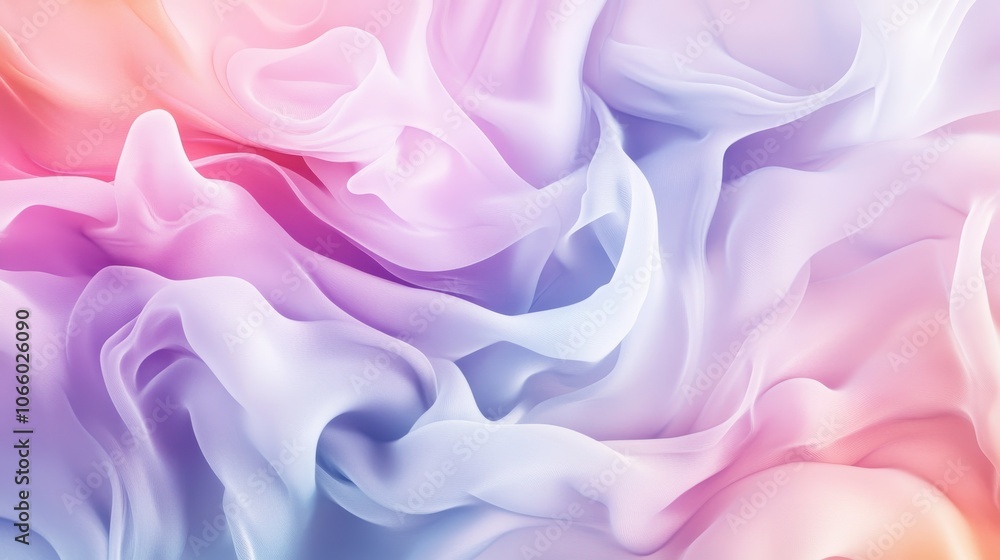 Obraz premium Delicate pastel hues intertwine in a mesmerizing dance, forming a dreamy landscape. The colors flow gently, evoking feelings of tranquility and inspiration.