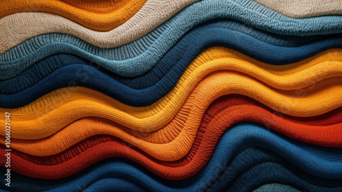 Wavy Knit Fabric in Warm and Cool Tones