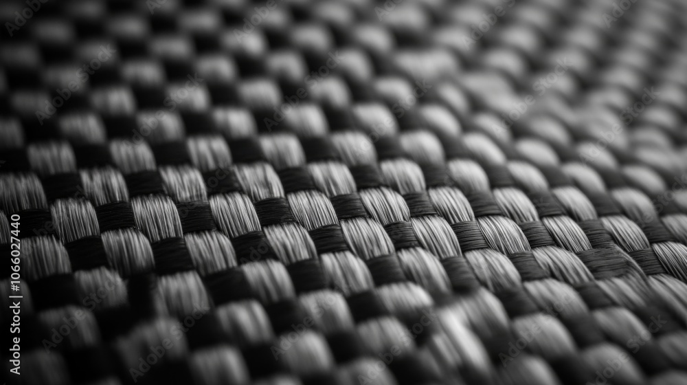 Close-up of Black and White Interwoven Carbon Fiber Fabric Close-up of Black and White Interwoven Carbon Fiber Fabric