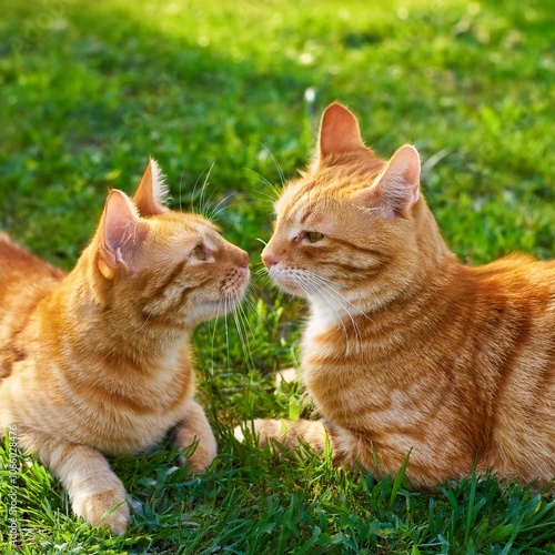 orange tabby cats, AI generated photo