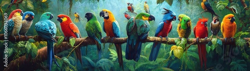 Explore the vibrant world of colorful parrots in their natural habitat for wildlife enthusiasts photo