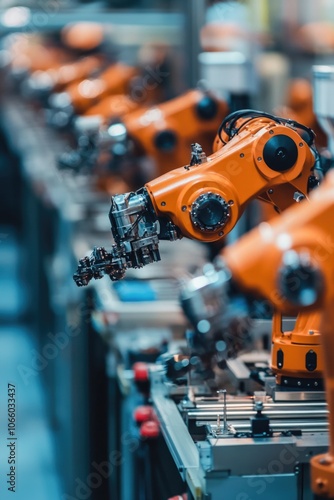 A look inside a modern robot factory, showcasing the use of robots in an industrial setting for manufacturing and assembly.