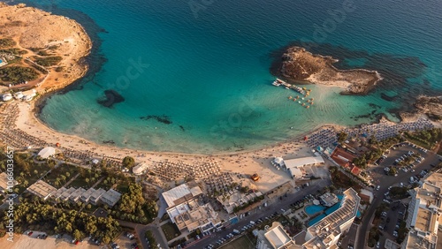 Aerial view of Nissi Beach, Cyprus photo