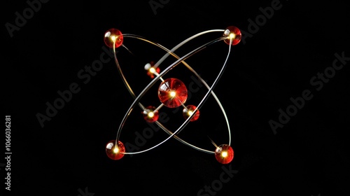 3D Molecular Structure with Glowing Atoms